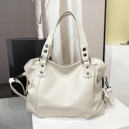 Marine - Grande borsa a mano in pelle morbida