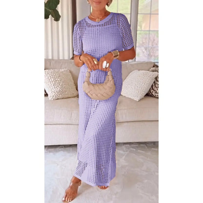 Abito estivo leggero in maglia per donne – Maxi abito arioso con caduta elegante