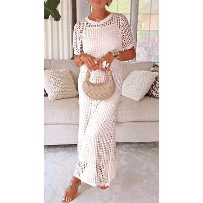 Abito estivo leggero in maglia per donne – Maxi abito arioso con caduta elegante