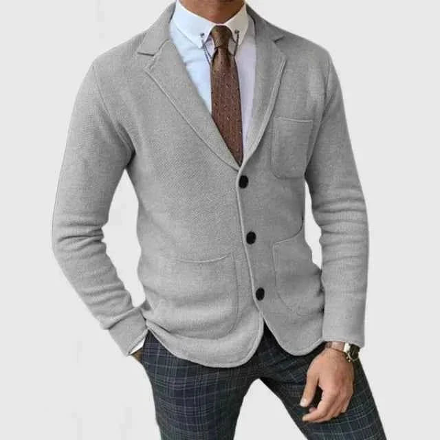 Blazer in maglia elegante per uomo – Cardigan business in stile smart-casual moderno