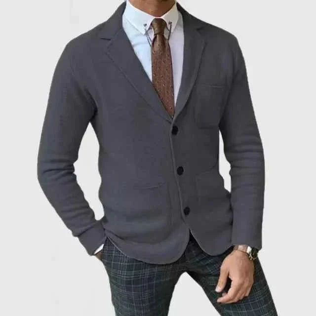 Blazer in maglia elegante per uomo – Cardigan business in stile smart-casual moderno