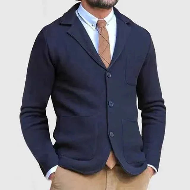 Blazer in maglia elegante per uomo – Cardigan business in stile smart-casual moderno