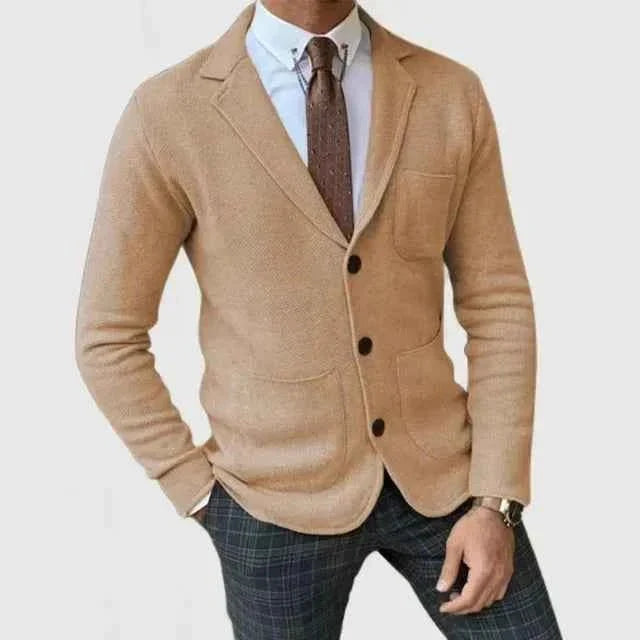 Blazer in maglia elegante per uomo – Cardigan business in stile smart-casual moderno