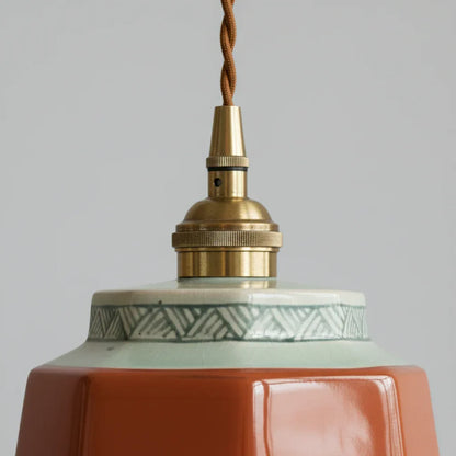 Céralume - Lampada a sospensione in ceramica dipinta a mano — Rame & Colore