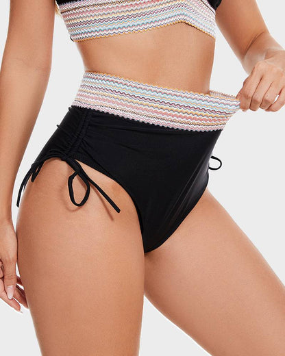 Costume da bagno elegante per donne con pantaloni a vita alta – Scollatura a V e modellante