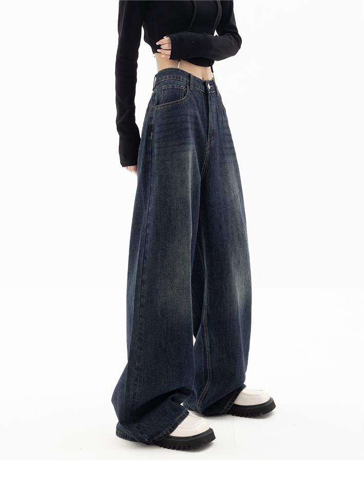 Aelune - Jeans Boyfriend Baggy Vintage degli anni '90 con effetto alta vita per donne