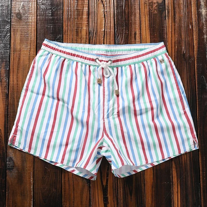 Costume da bagno a righe per uomo – Pantaloni da nuoto a asciugatura rapida in stile estivo moderno