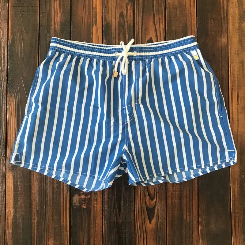 Costume da bagno a righe per uomo – Pantaloni da nuoto a asciugatura rapida in stile estivo moderno