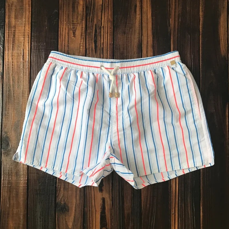 Costume da bagno a righe per uomo – Pantaloni da nuoto a asciugatura rapida in stile estivo moderno