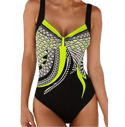 Costume da bagno elegante per donne – Design modellante con stampa e scollo a V