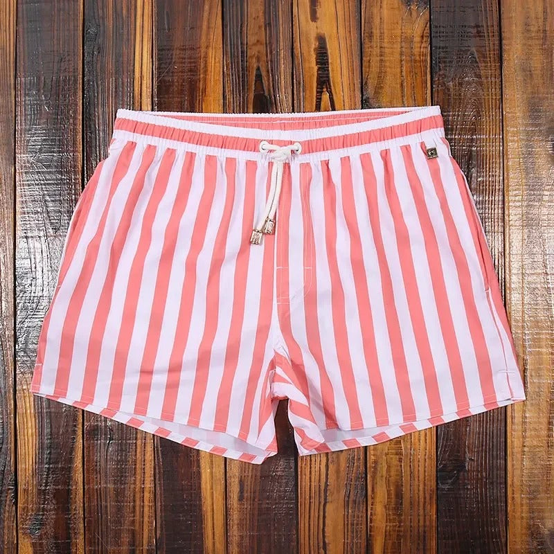 Costume da bagno a righe per uomo – Pantaloni da nuoto a asciugatura rapida in stile estivo moderno