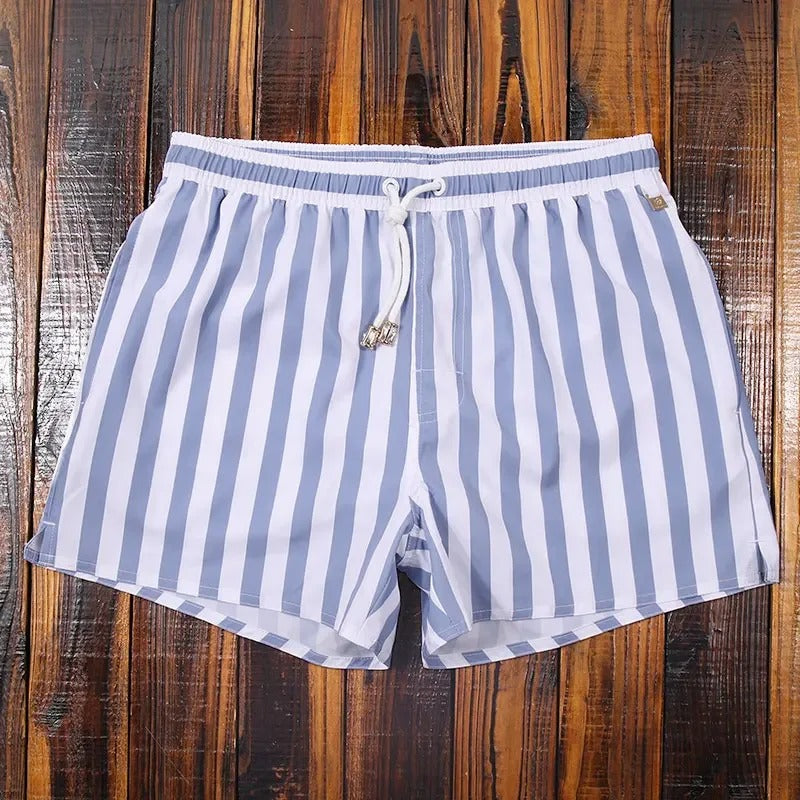 Costume da bagno a righe per uomo – Pantaloni da nuoto a asciugatura rapida in stile estivo moderno