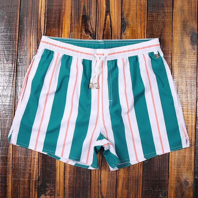 Costume da bagno a righe per uomo – Pantaloni da nuoto a asciugatura rapida in stile estivo moderno