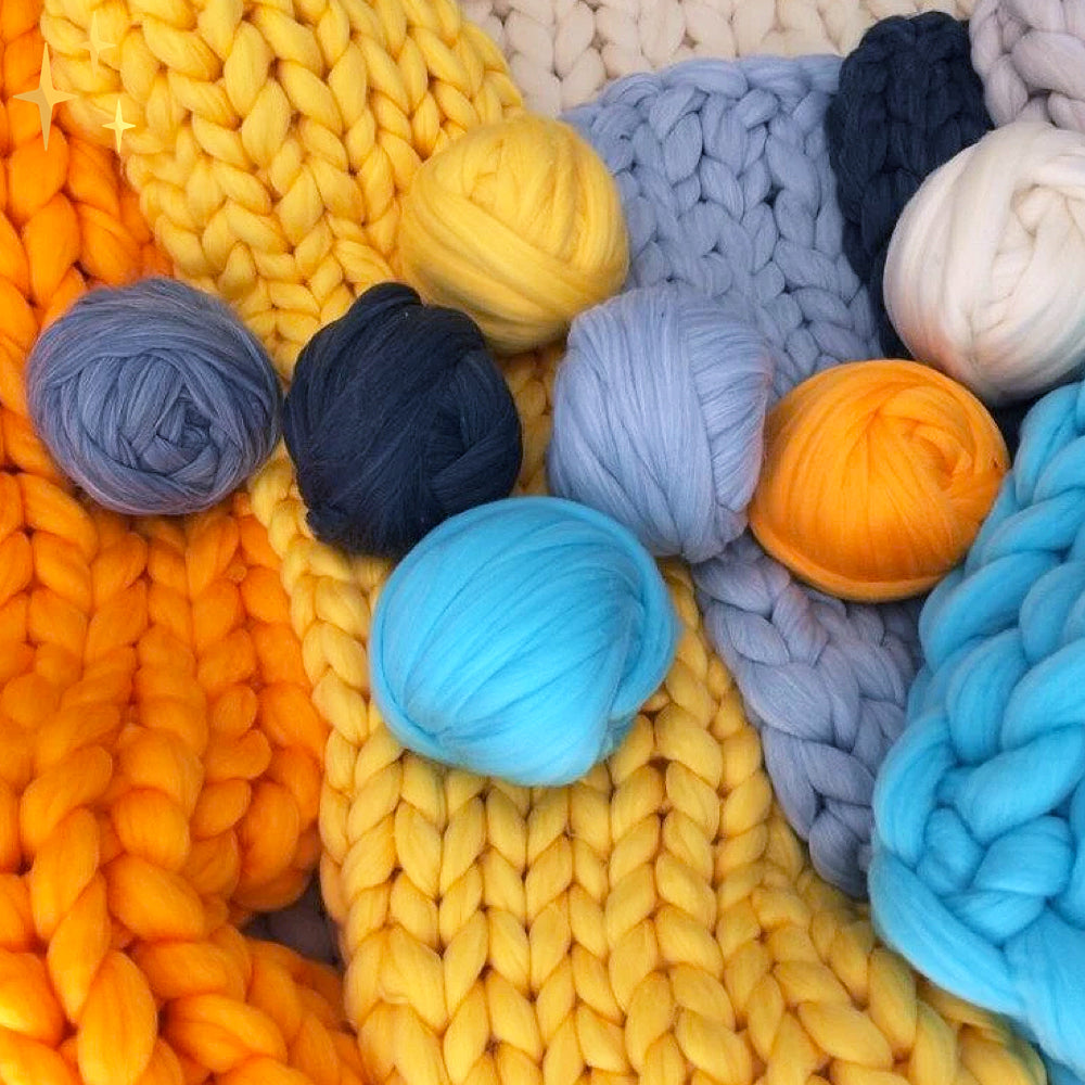Chunky XL Filato in Lana 1000 Gramm DIY per Lavorare a Maglia una Meravigliosa Coperta Morbida