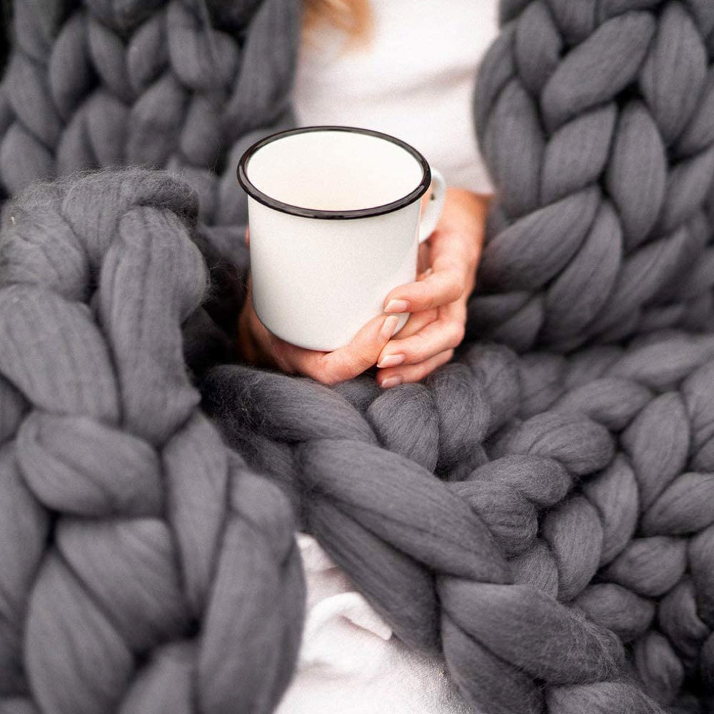 Chunky XL Filato in Lana 1000 Gramm DIY per Lavorare a Maglia una Meravigliosa Coperta Morbida