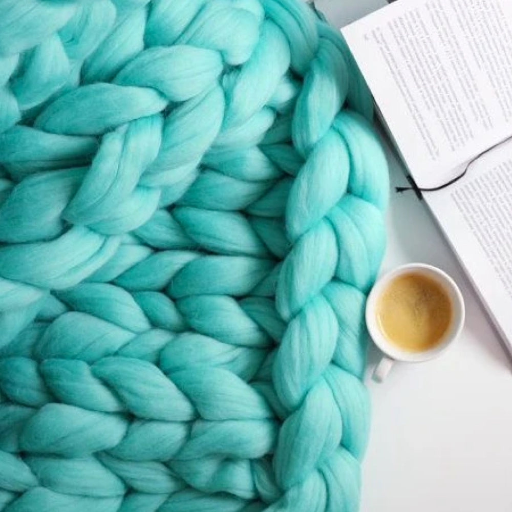 Chunky XL Filato in Lana 1000 Gramm DIY per Lavorare a Maglia una Meravigliosa Coperta Morbida