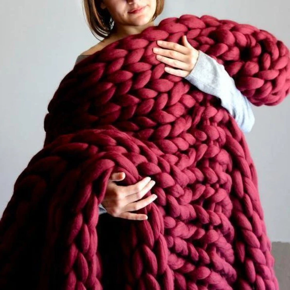 Chunky XL Filato in Lana 1000 Gramm DIY per Lavorare a Maglia una Meravigliosa Coperta Morbida