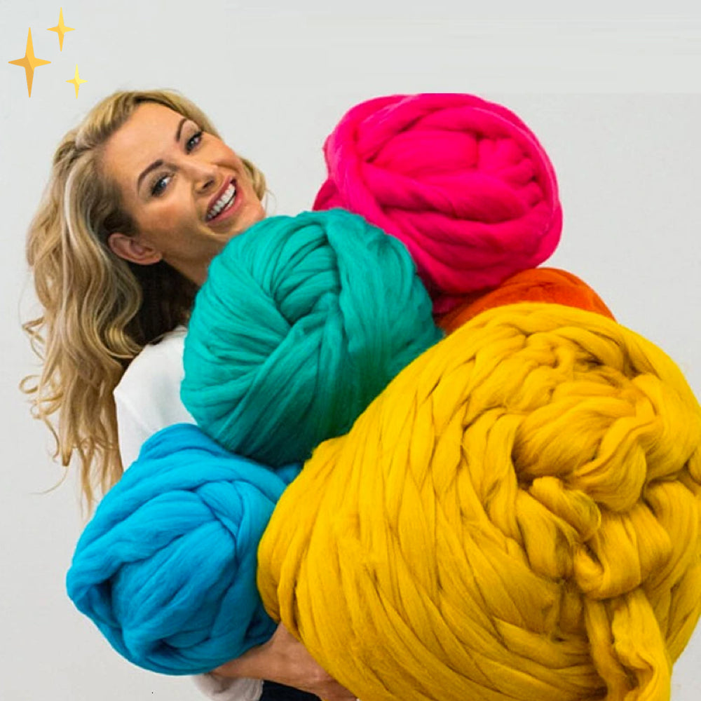Chunky XL Filato in Lana 1000 Gramm DIY per Lavorare a Maglia una Meravigliosa Coperta Morbida