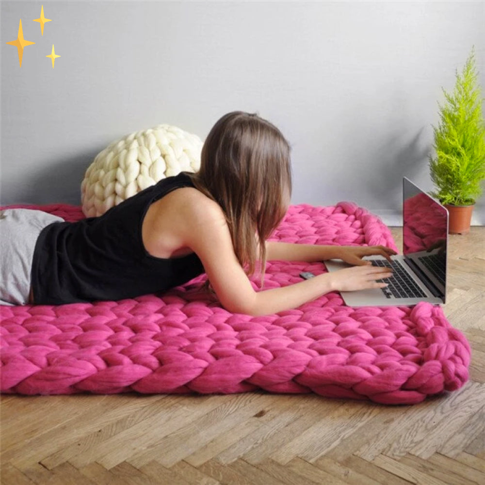 Chunky XL Filato in Lana 1000 Gramm DIY per Lavorare a Maglia una Meravigliosa Coperta Morbida