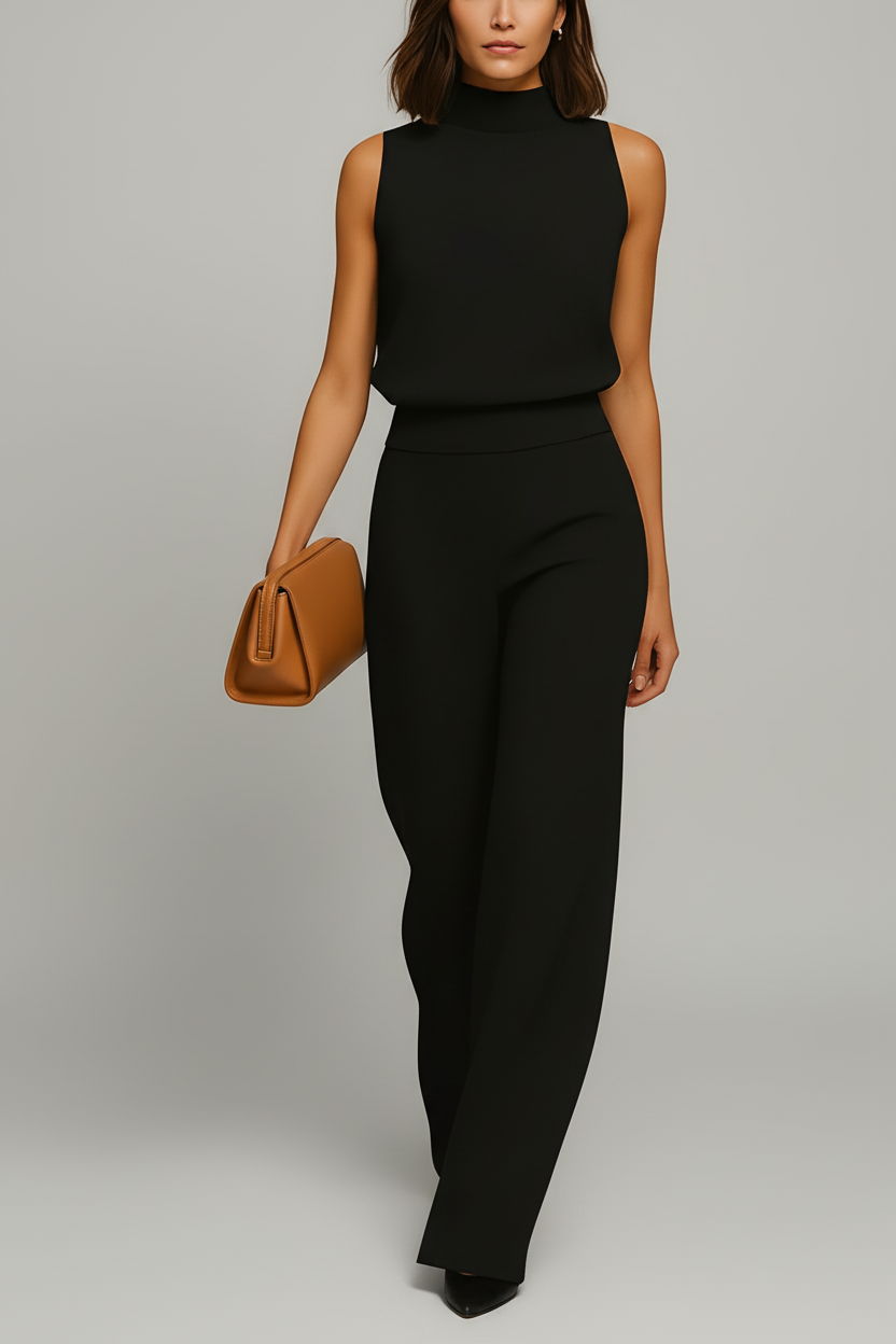 Elegante Jumpsuit per Donne – Senza Maniche & Snellente in Design Fluido